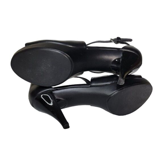 Nine West Black Jubilee Open Toe Heels (Size 9) - Picture 8 of 12